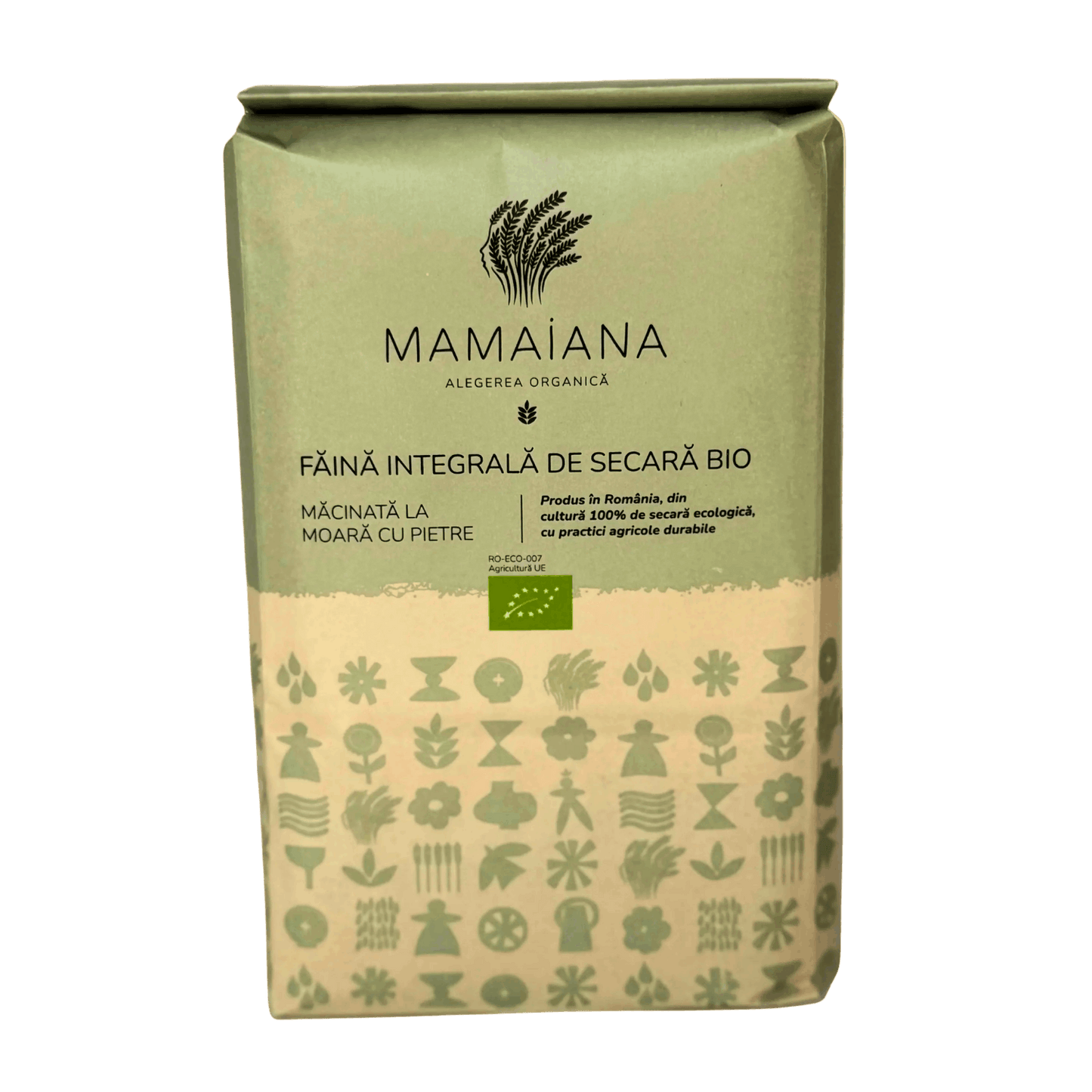 Făină integrală de secară bio, măcinată la moară cu pietre 1KG